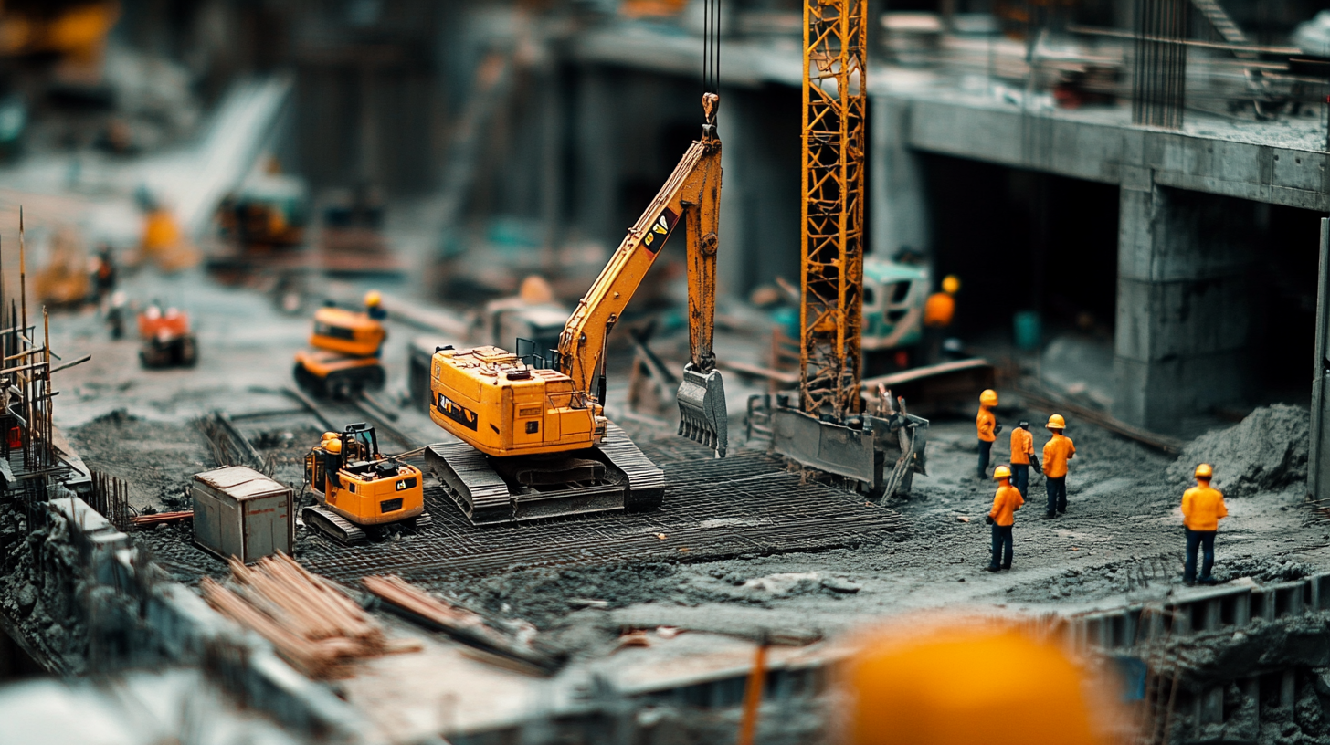 Modern construction site with aluminum formwork